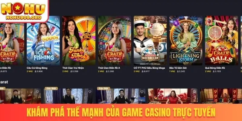 Khám phá thế mạnh của game casino trực tuyến